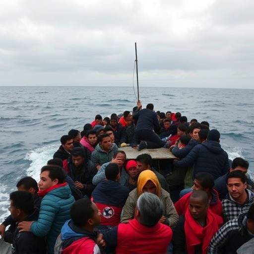 Migranti che attraversano il Mediterraneo